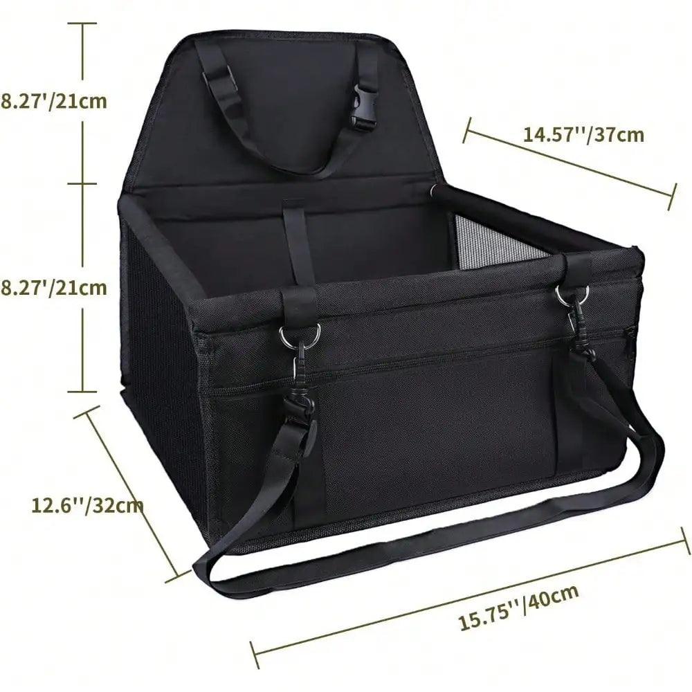 Portable Elevated Dog Booster Car Seat With Adjustable Safety Strap