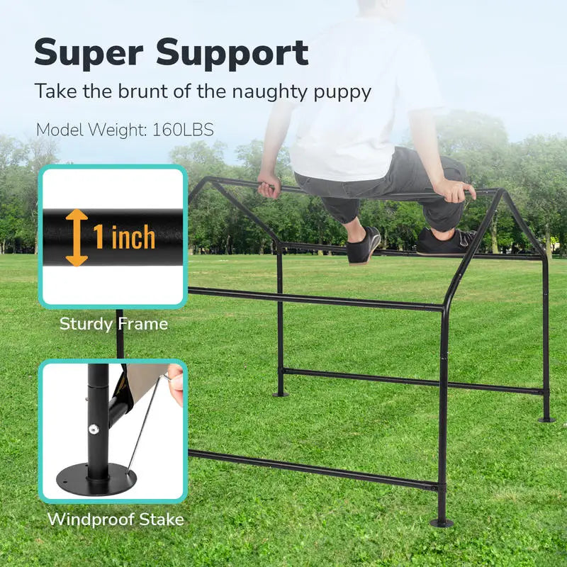 4*4*3.3FT Black Iron Pipe PVC Coated Polyester Tarpaulin, Waterproof and UV Resistant, Off-white, Pet Tent. Tarpaulin Bottom Is Sewn, Top Has Velcro Closure.