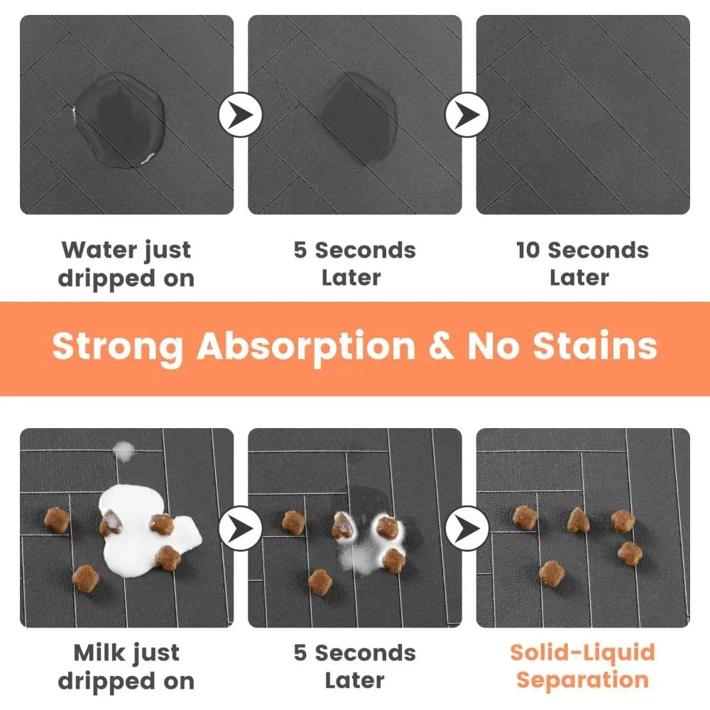 Waterproof Absorbent Pet Feeding Mat With Rubber Backing