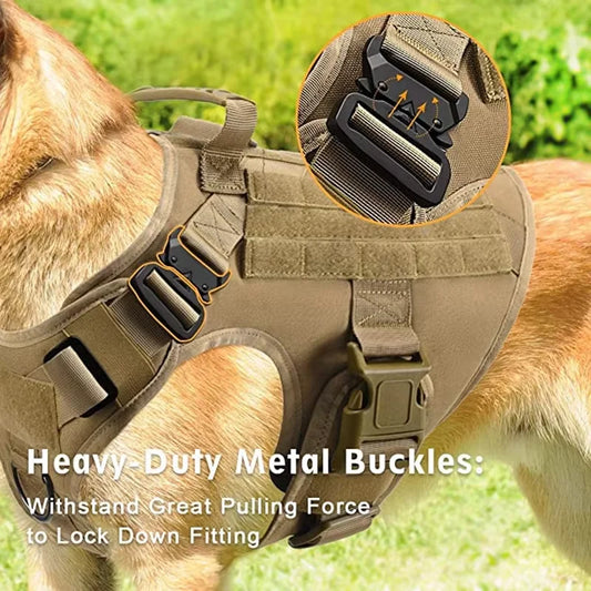 PETRAVEL Tactical Dog Harness And Collar Set For Walking Training