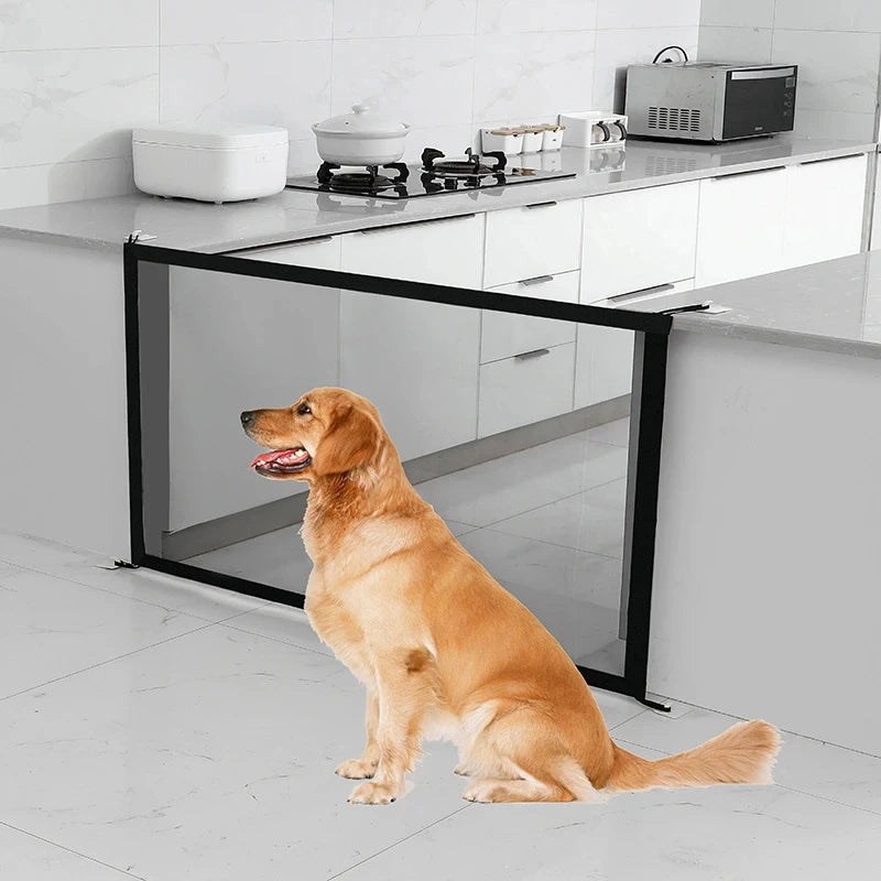 Pet Dog Safety Barrier Fence With Folding Mesh Gate
