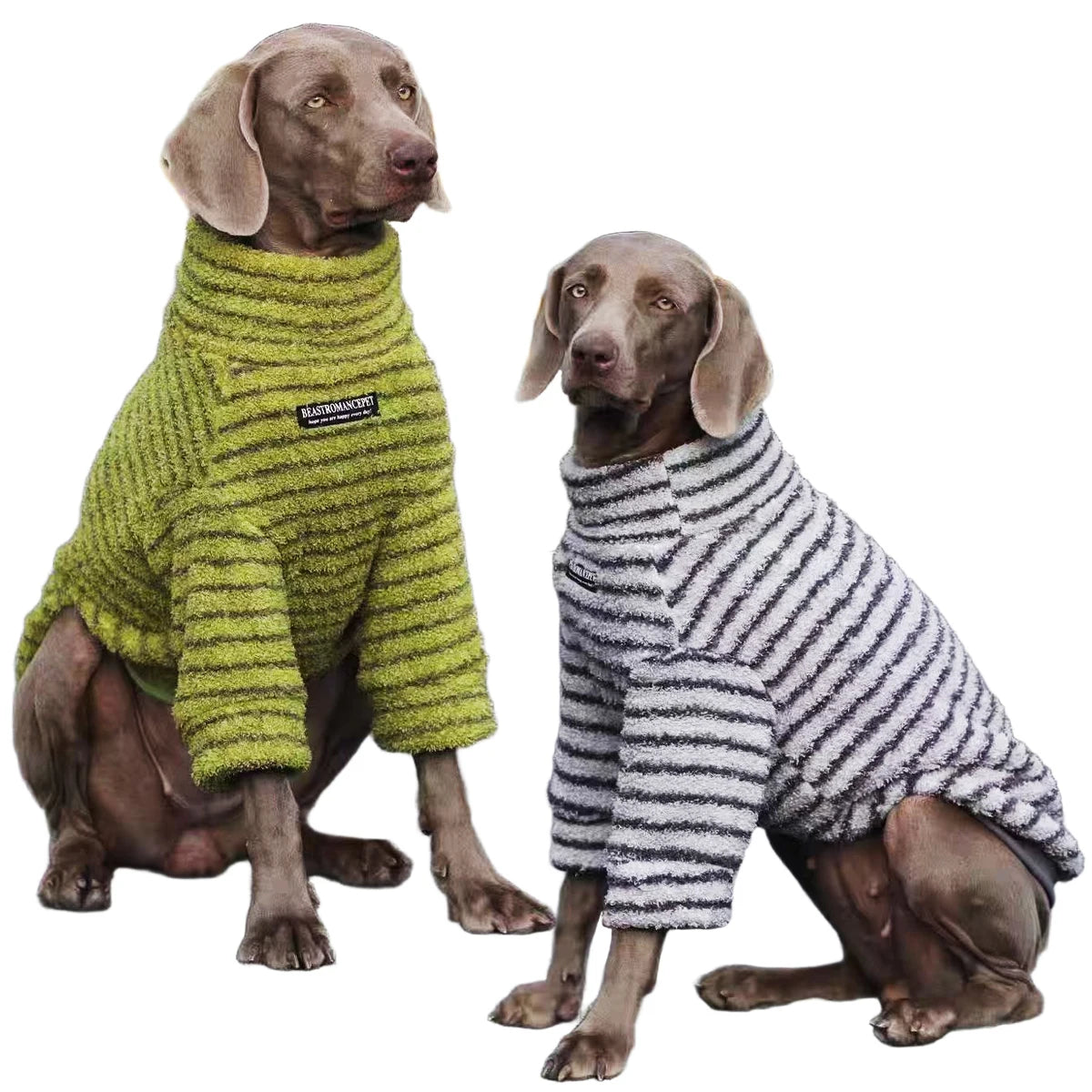 Hoopreety Stripe Cotton Dog Sweater Turtleneck