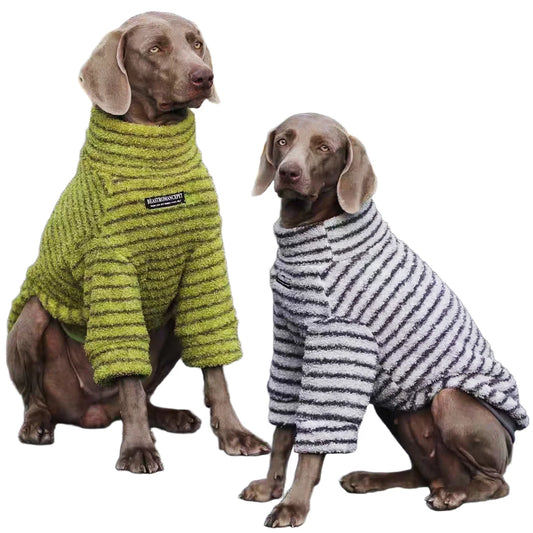 Hoopreety Stripe Cotton Dog Sweater Turtleneck