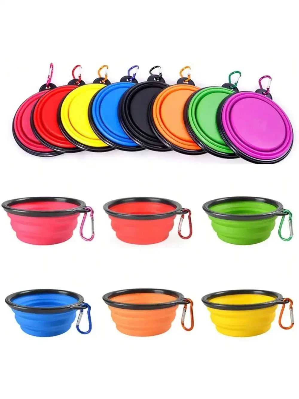 Folding Portable Dog Feeder Bowl 2 In 1 Travel Dispenser