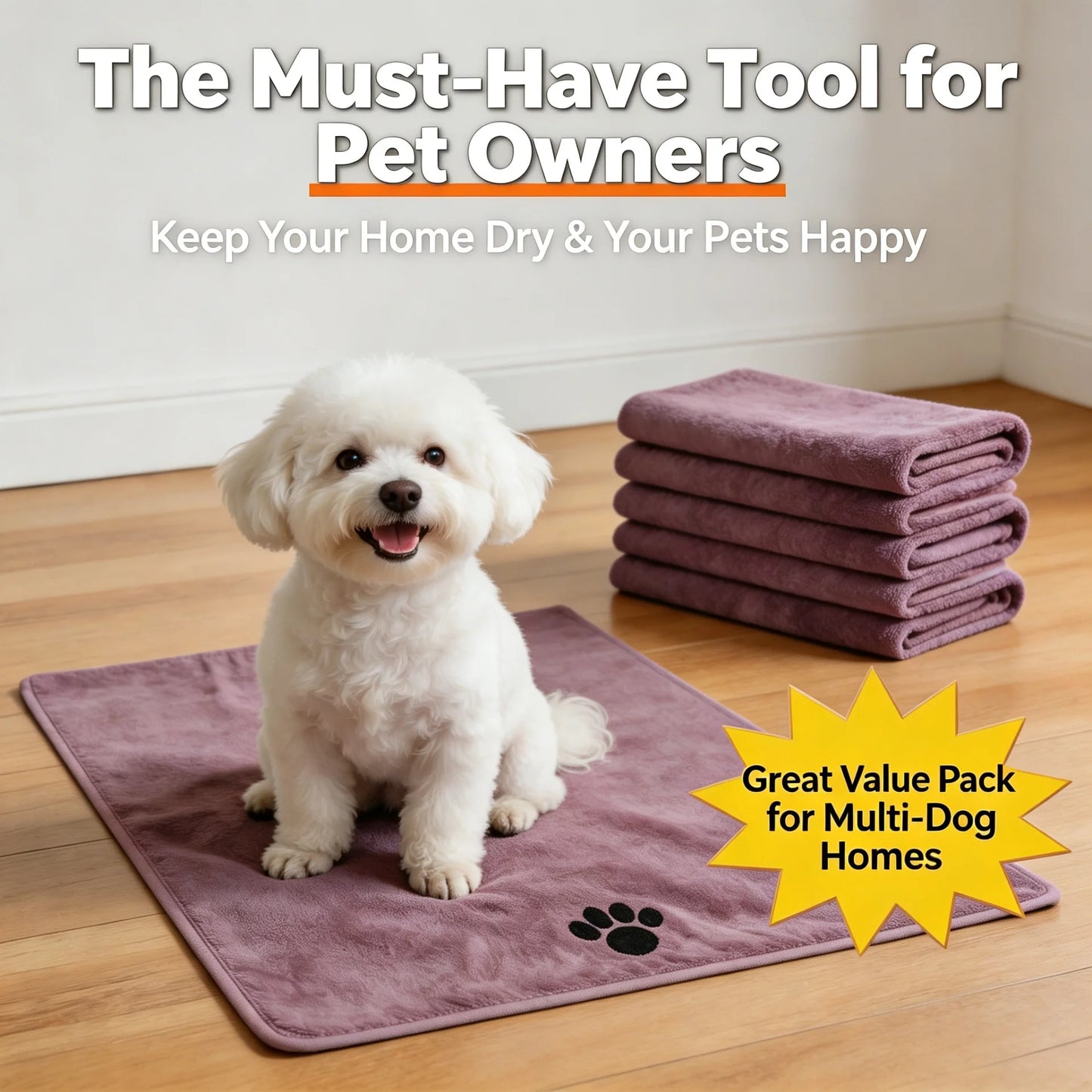 Pet Microfiber Bath Towel Quick Dry Soft And Durable