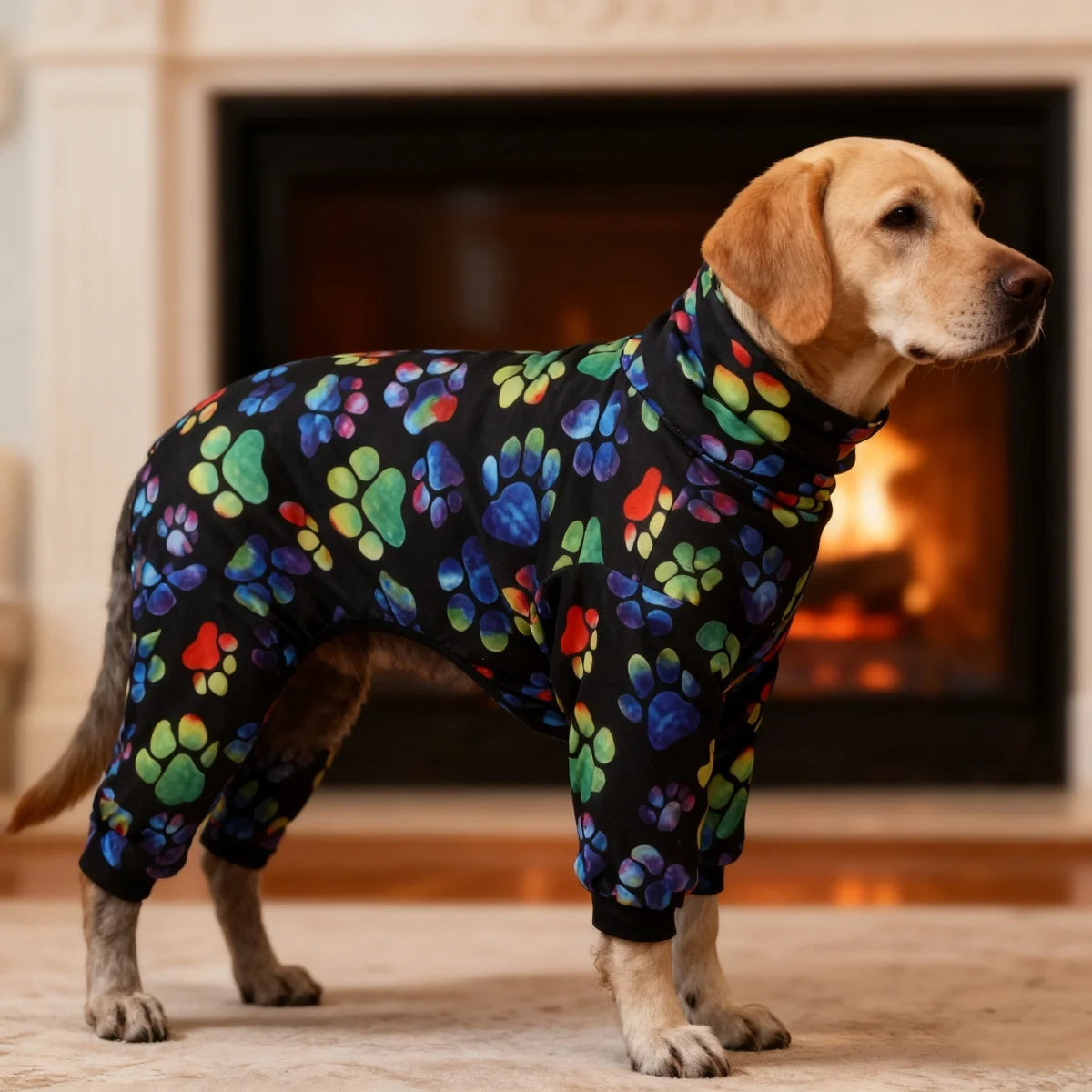 Digital Printed Dog T Shirt Features All Season Paw Design
