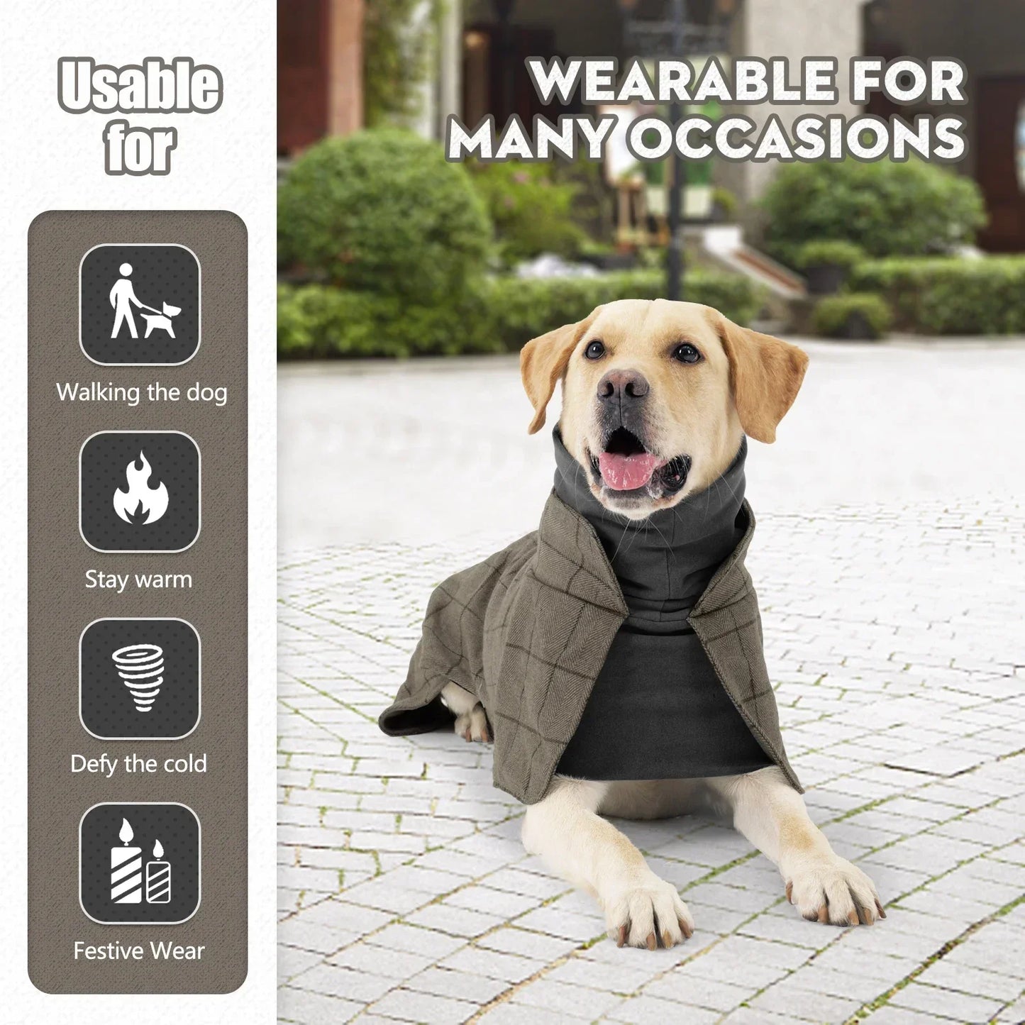 Waterproof Windproof Plaid Dog Jacket British Style Winter