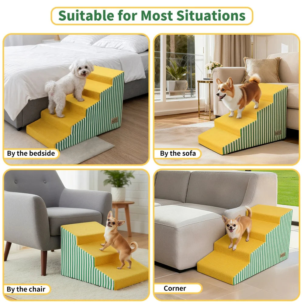 Three To Five Step High Density Dog Stairs For Sofas