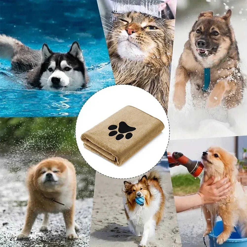 Microfiber Pet Bath Towels Embroidered Ultra Soft and Absorbent