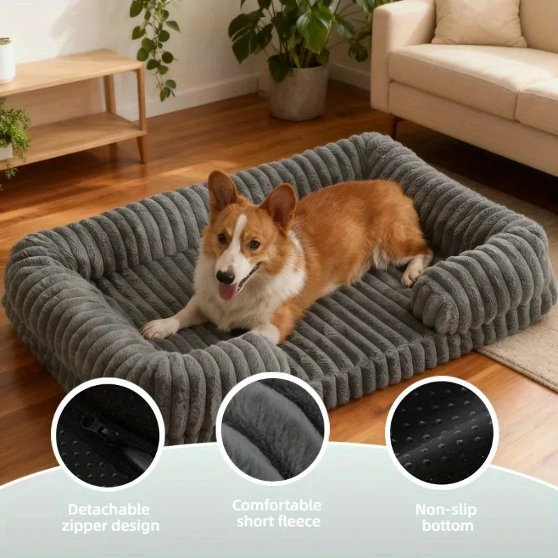 Winter Dog Bed For Pets Warm Corduroy Sofa Bed Mat