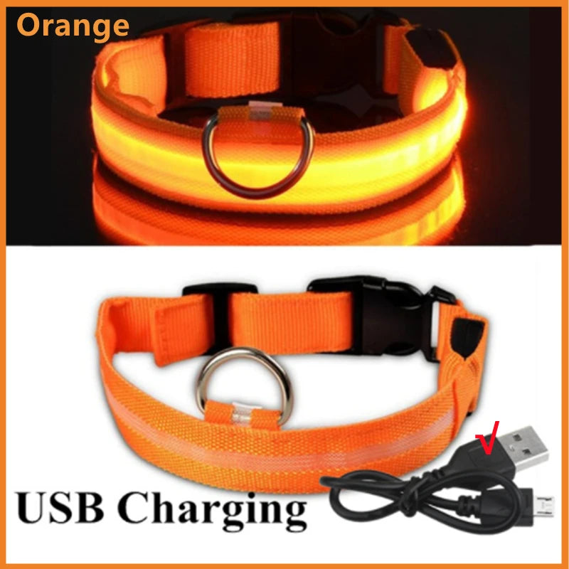 COOYOMOO USB Rechargeable Luminous Adjustable Dog Collar Night Light
