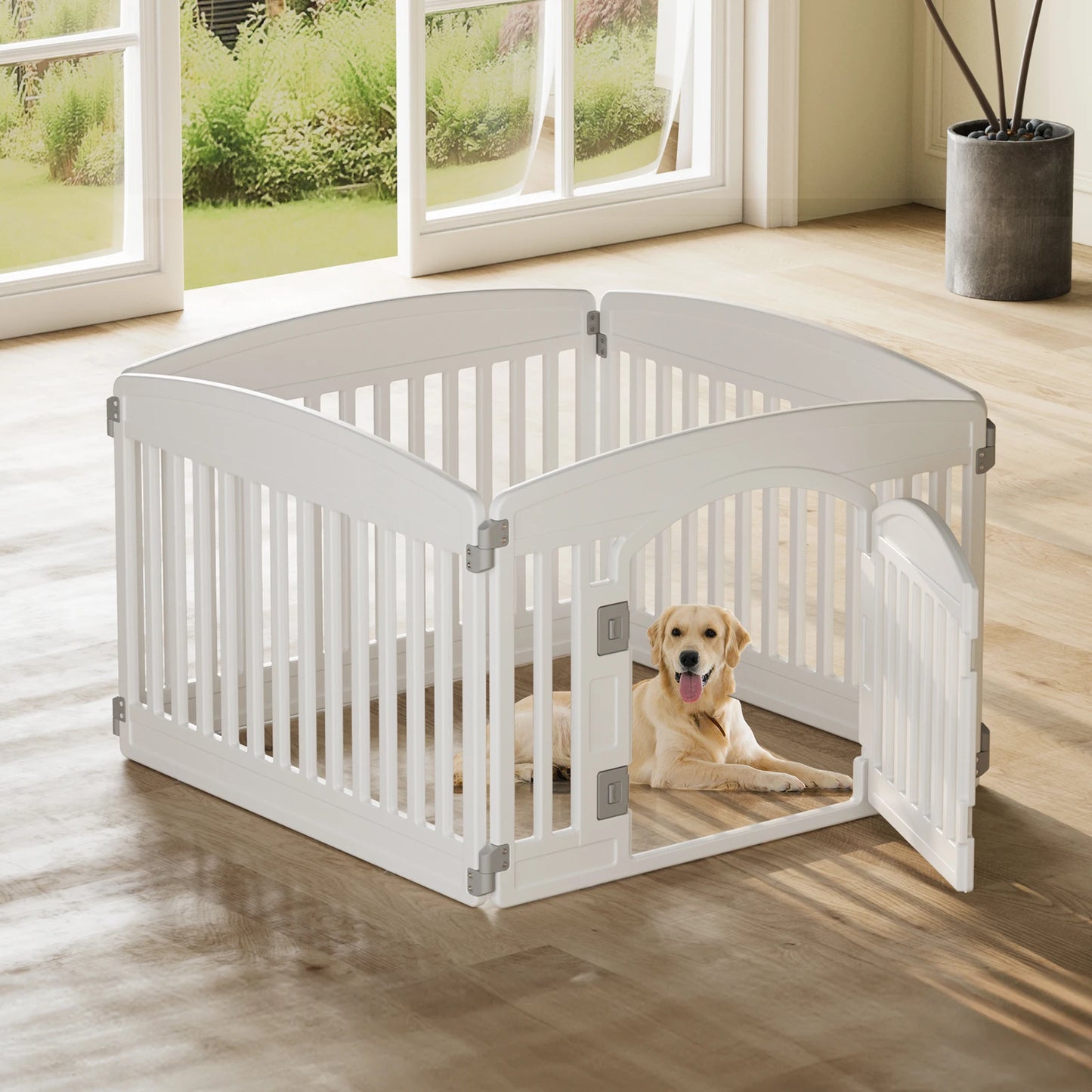 JHK Plastic Dog Playpen Durable Portable Indoor Outdoor