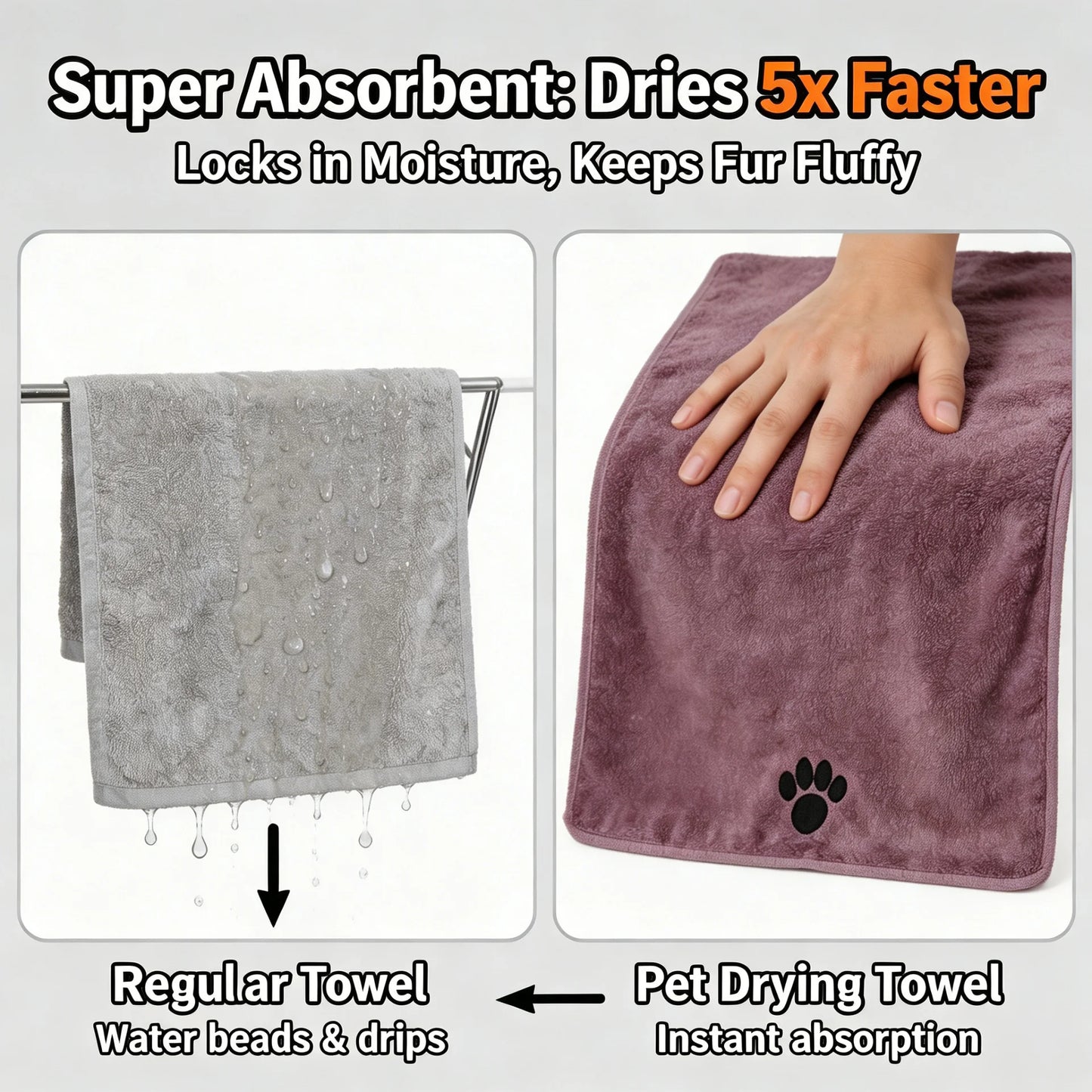 Pet Microfiber Bath Towel Quick Dry Soft And Durable