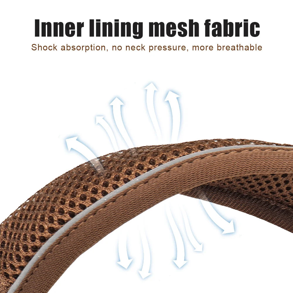 Personalized Reflective Mesh Dog Collar With Breathable Padded Comfort