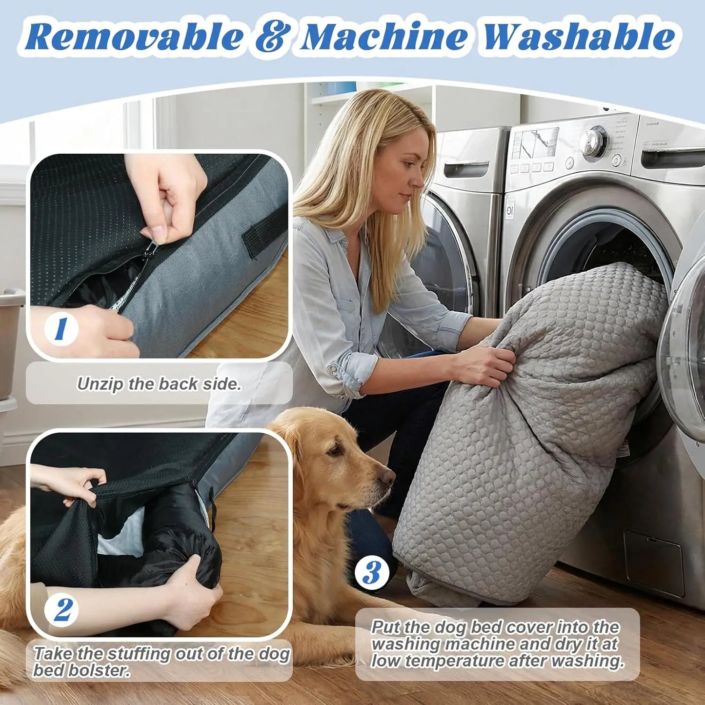 Cooling Dog Bed Mat With Bolster Pillow Washable Pet Couch Cover