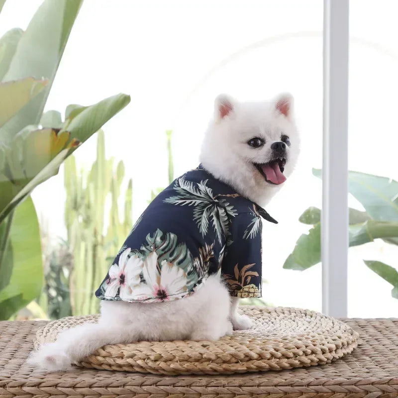 Hawaiian Style Dog Shirt For Small To Medium Dogs Pups