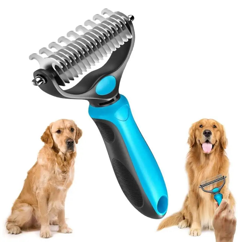Pet Dematting Comb With Stainless Steel Blades For Dogs