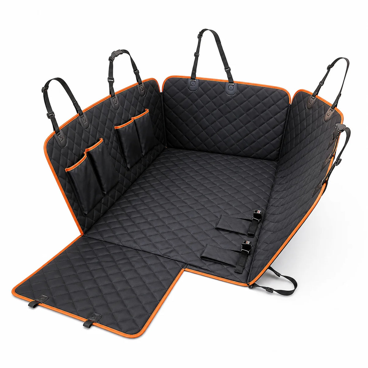 Premium Quilted Dog Car Seat Cover With Adjustable Straps