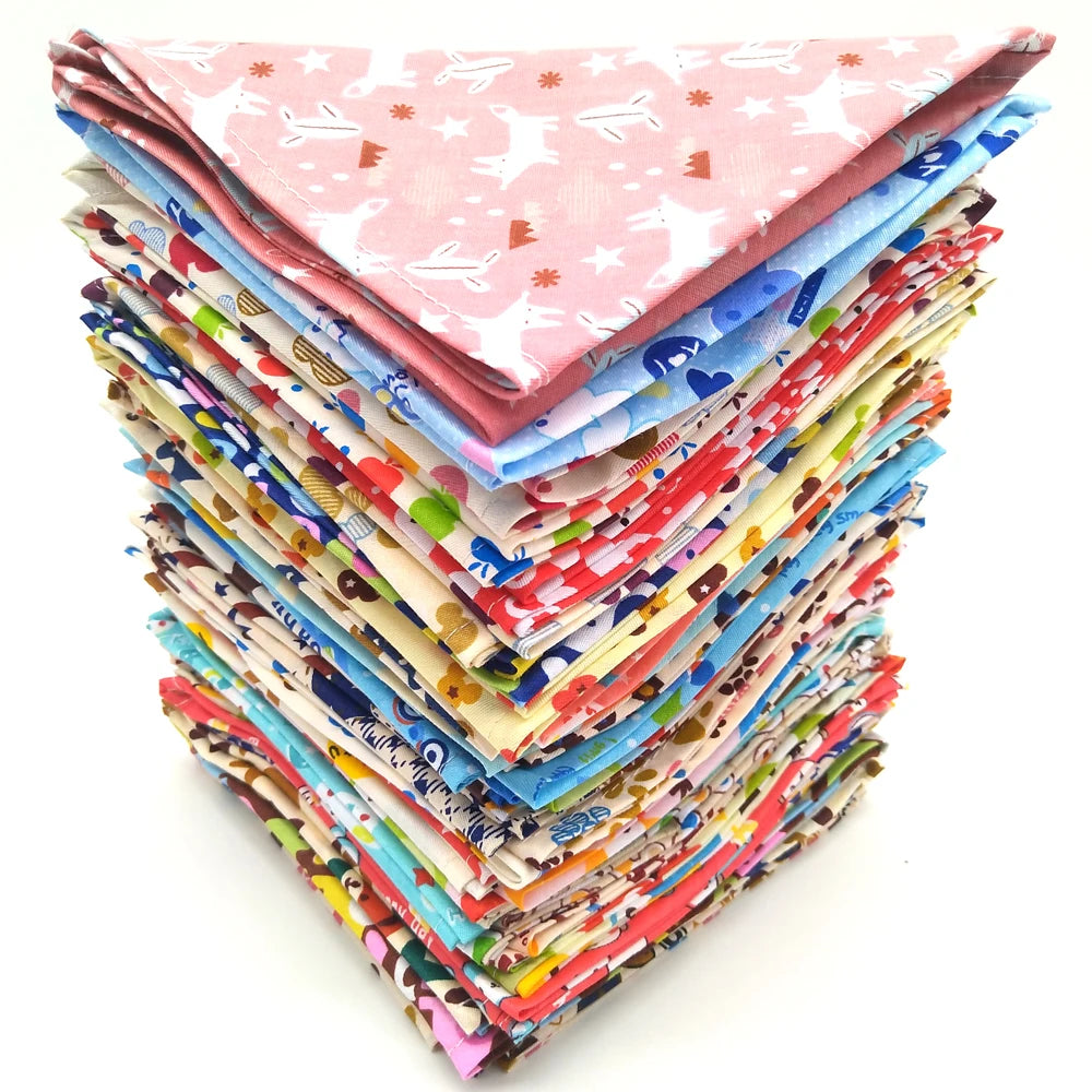 Cotton Dog Bandana Set 10 Pack Puppy Bib Scarves For Dogs
