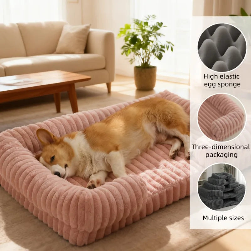 Winter Dog Bed For Pets Warm Corduroy Sofa Bed Mat
