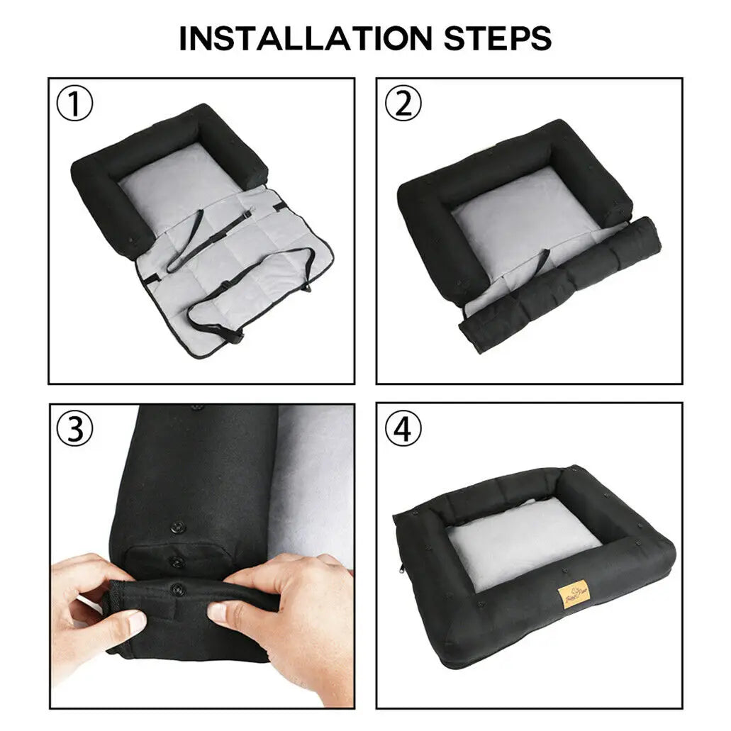 Bingopaw Waterproof Car Seat Bed For Dogs With Removable Cover