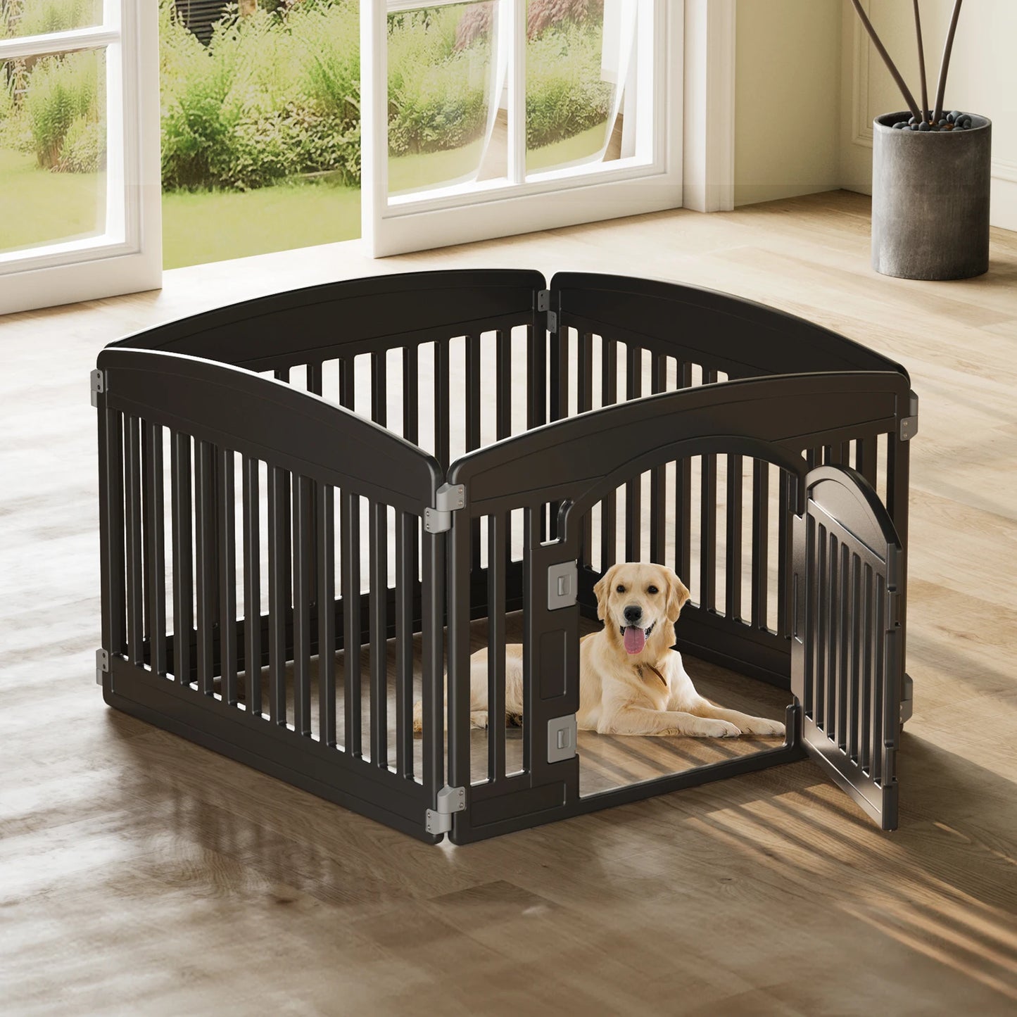 JHK Plastic Dog Playpen Expandable Durable Indoor Outdoor Pet Fence