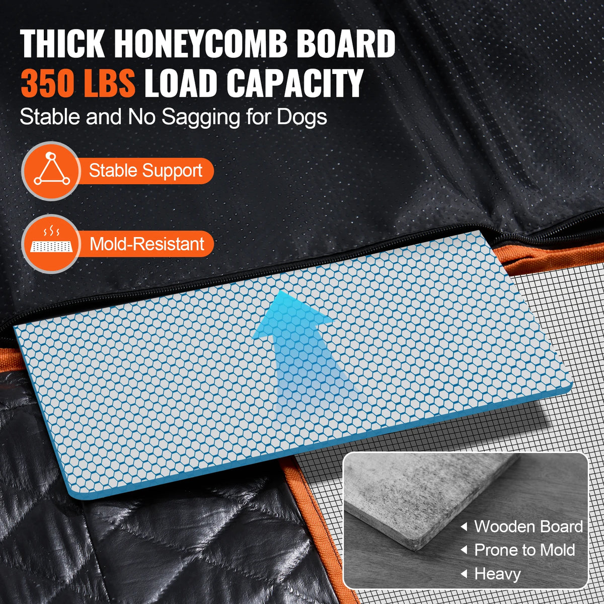 SucceBuy Nylon Dog Back Seat Extender With Mesh Window Storage