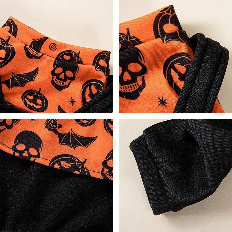 Halloween Jack O Lantern Pet Costume Stretchy Pull On Fit