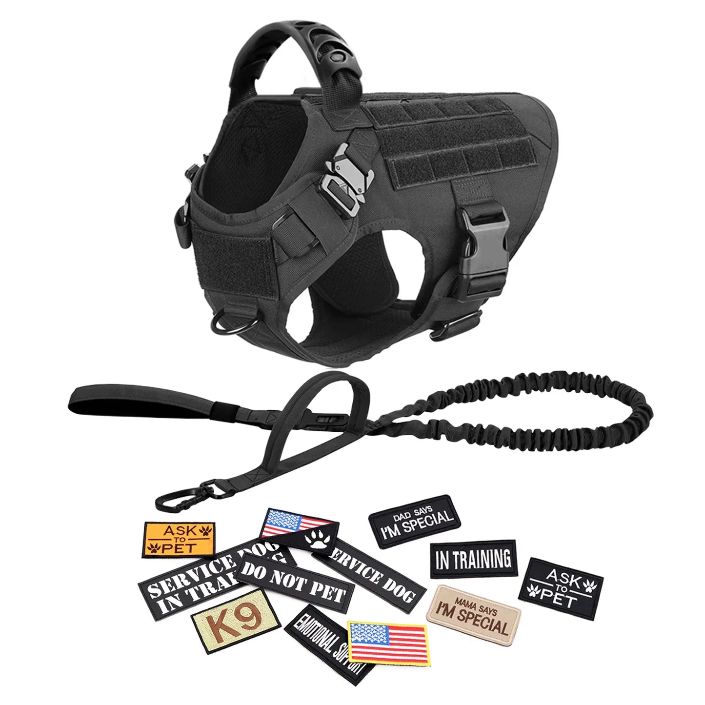 Military Large Dog Harness Vest for Malinois Training