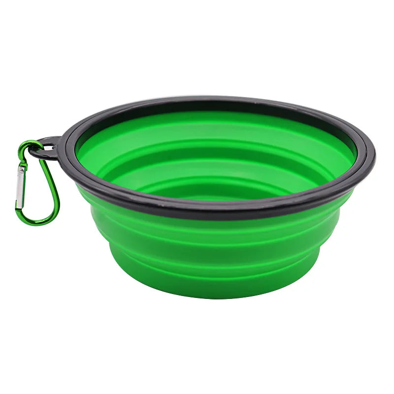 Collapsible Silicone Dog Food And Water Bowl With Carabiner For Travel