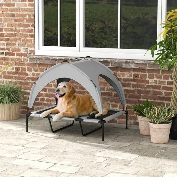 Elevated Dog Bed With Cooling Pad And Removable Canopy
