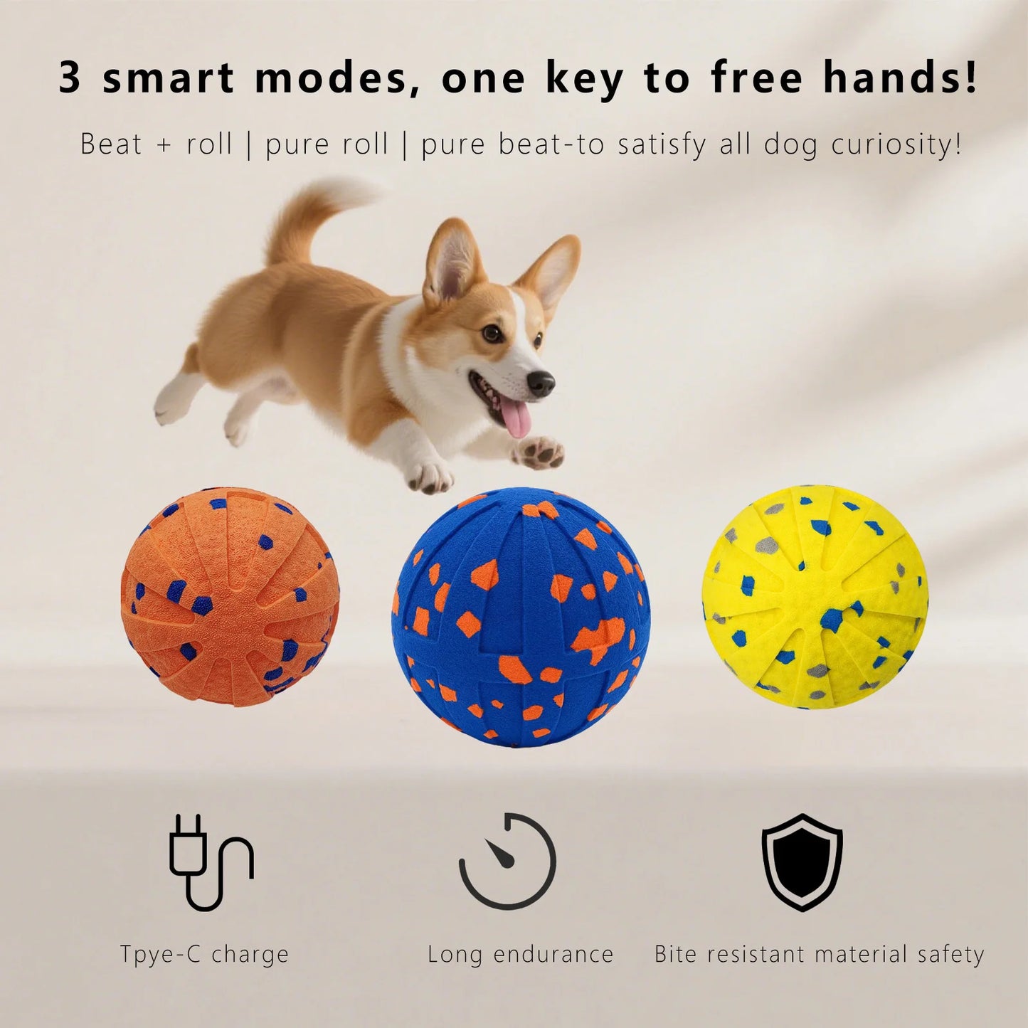 Booteely Interactive Dog Ball Toy Automatic Moving Ball For All